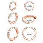 Paved Zircon Huggie Hoop Earring Set for Women