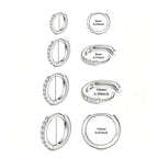 Paved Zircon Huggie Hoop Earring Set for Women