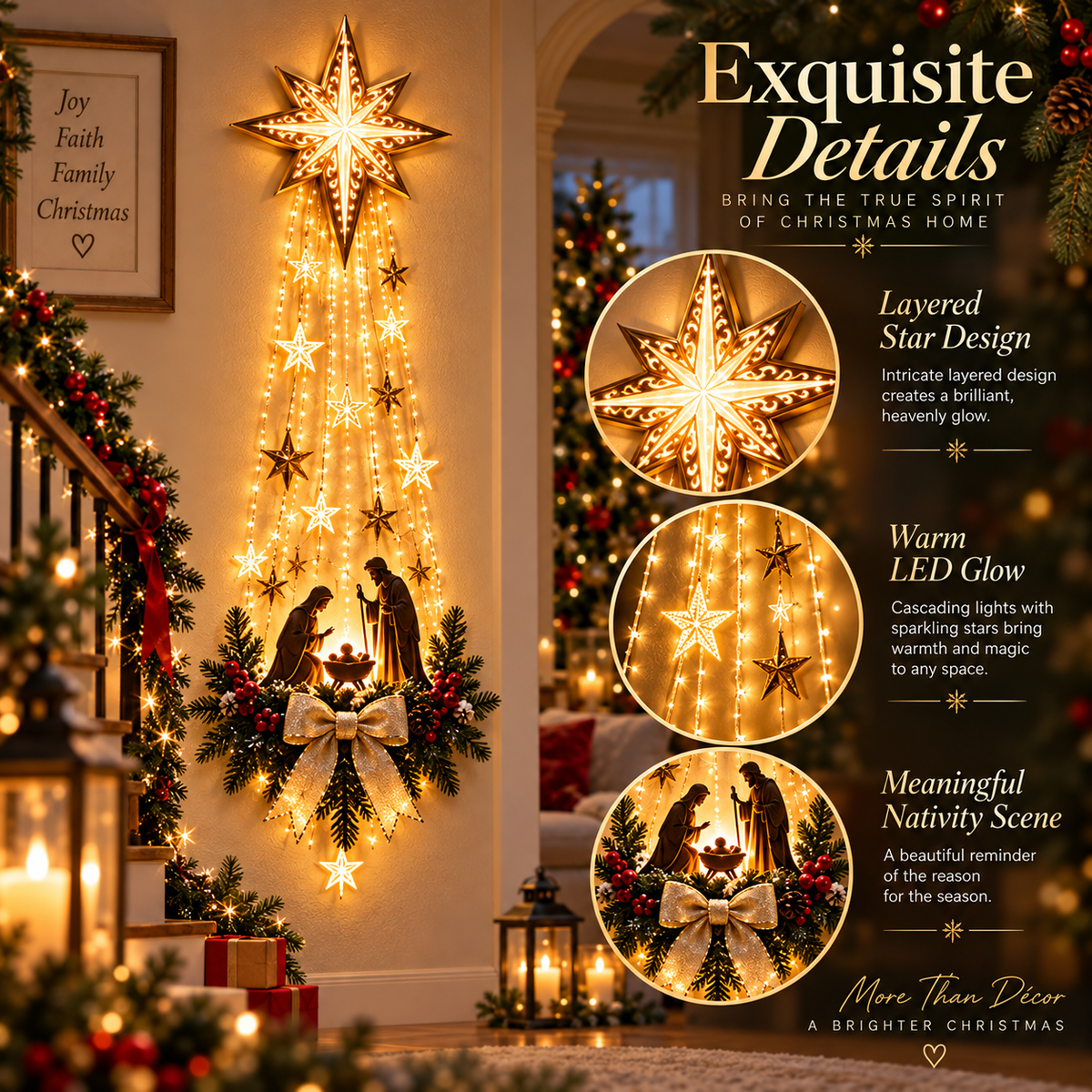 ✨Last Day 50% OFF✨Lighted Bethlehem Star Christmas Wall & Porch Decor