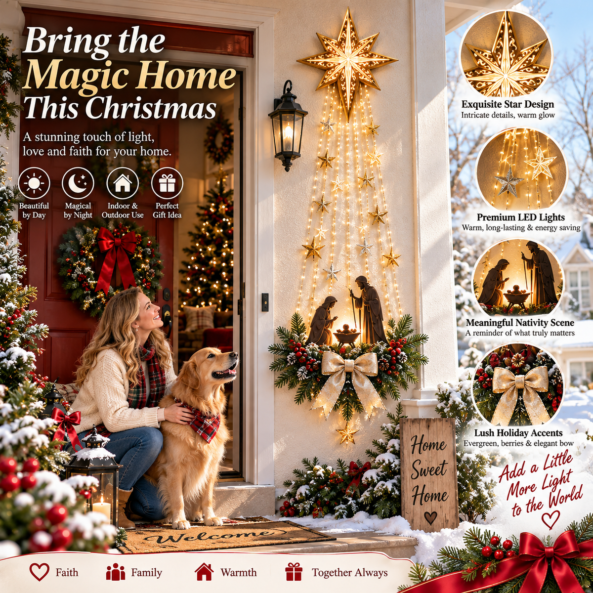 ✨Last Day 50% OFF✨Lighted Bethlehem Star Christmas Wall & Porch Decor
