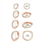 Paved Zircon Huggie Hoop Earring Set for Women